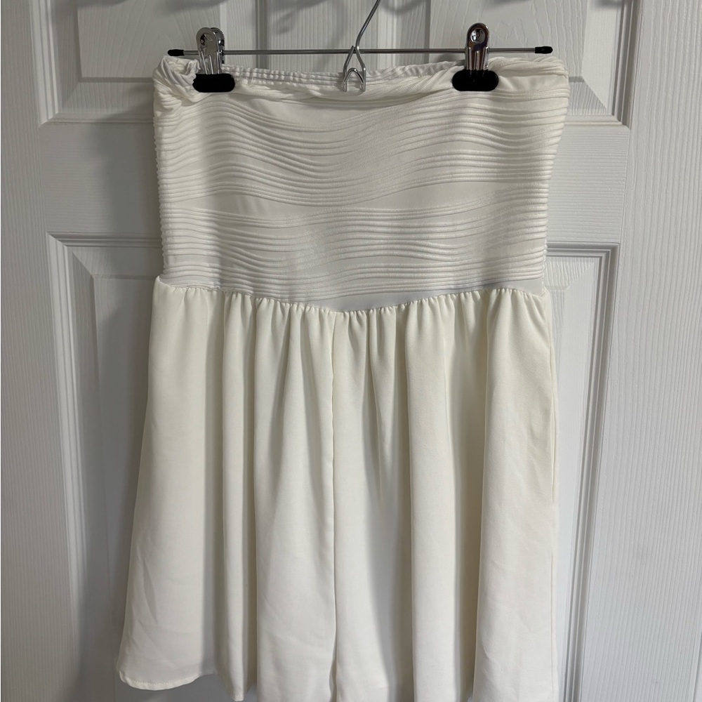 Elegant White Strapless Romper